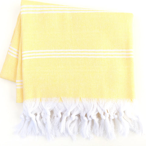 Blissful Organic Turkish Towel - Sunny Yellow