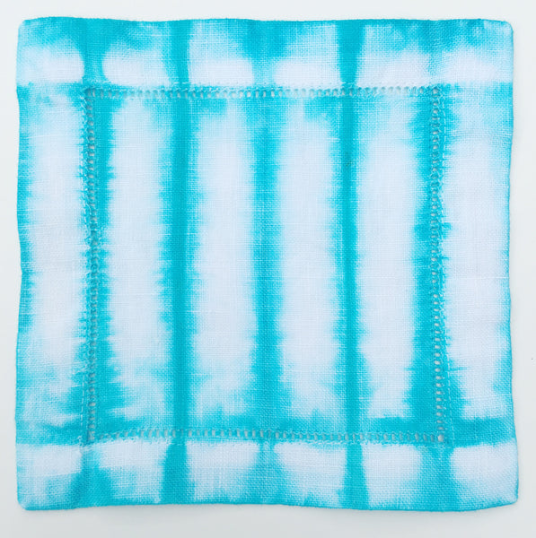 Hand-dyed Striped Linen Cocktail Napkins (Set of 4)