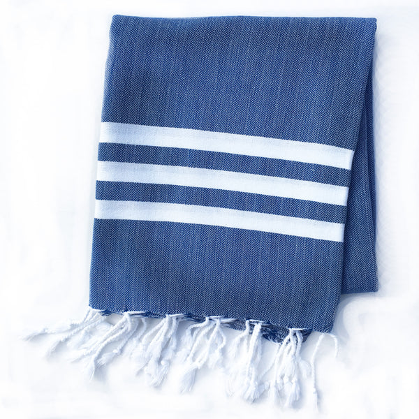 Bandol Organic Cotton Turkish Towel - Blue Marine