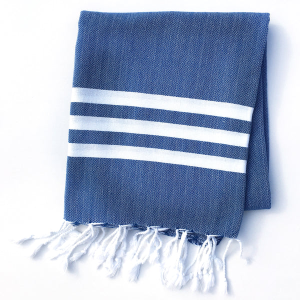 Bandol Organic Cotton Turkish Towel - Blue Marine