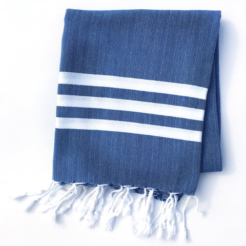 Bandol Organic Cotton Turkish Towel - Blue Marine