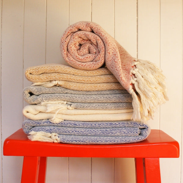 Thick Hand-loomed Organic Cotton Throw Blankets