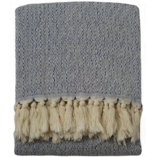 Organic Cotton Blue Throw Blanket