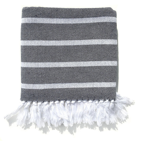 Cassis Organic Cotton Turkish Towel - Black
