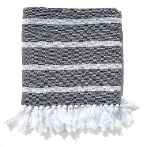 Cassis Organic Cotton Turkish Towel - Black