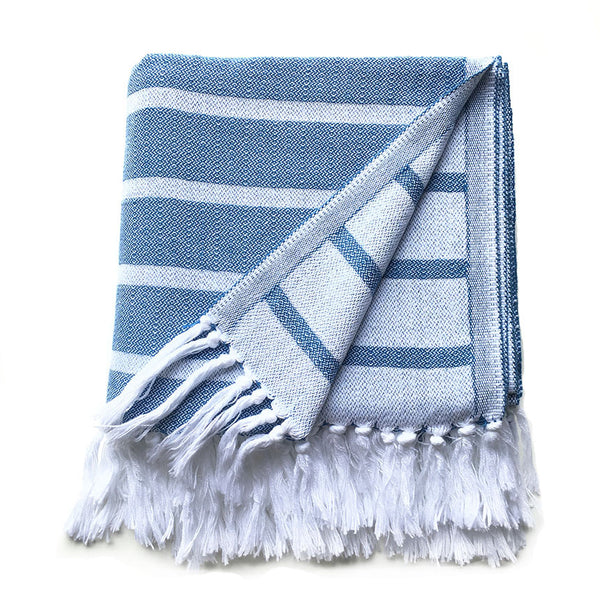 Cassis Organic Cotton Turkish Towel - Blue