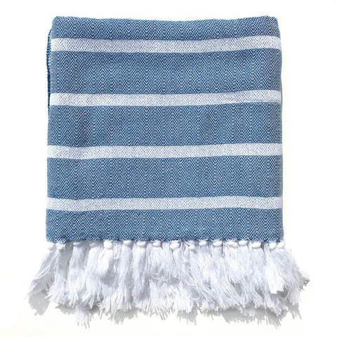 Cassis Organic Cotton Turkish Towel - Blue