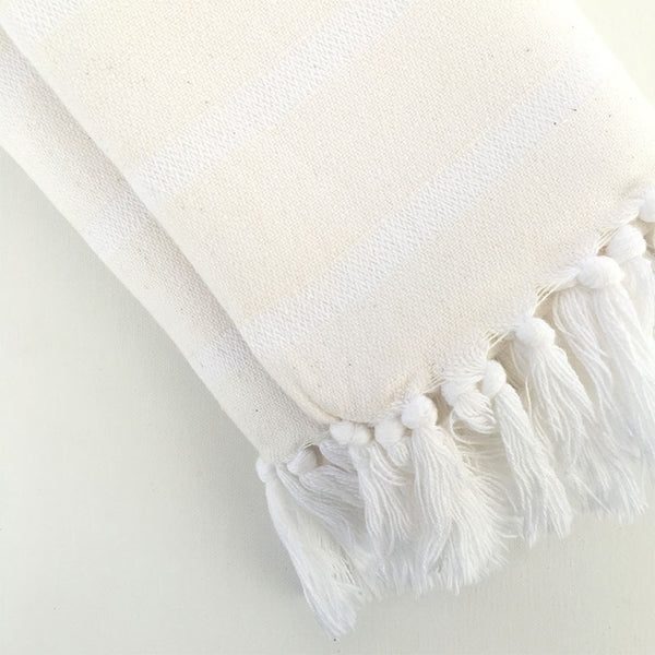 Cassis Organic Cotton Turkish Towel - Cream
