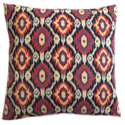 Vintage Printed Ikat Pillow Cover - Chirchiq