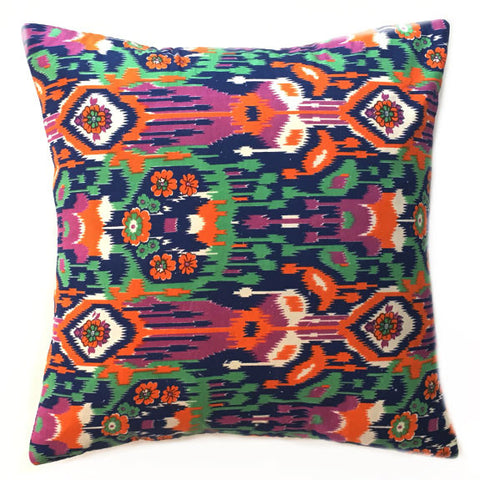 Vintage Printed Ikat Pillow Cover - Kokand
