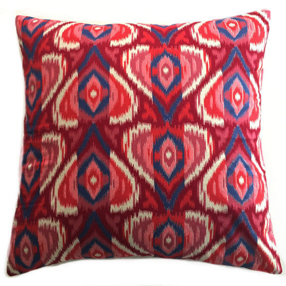 Vintage Printed Ikat Pillow Cover - Namangan