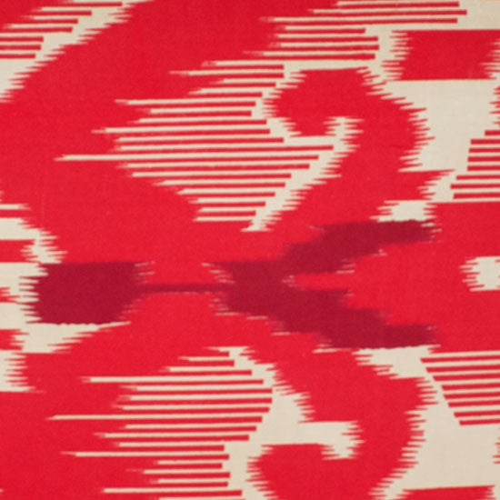Vintage Printed Ikat Throw Pillow Cover - Brilliant Reds