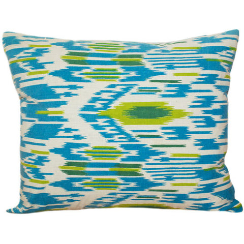 Vintage Printed Ikat Throw Pillow Cover - Samarkand