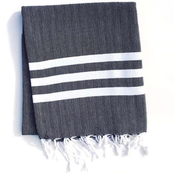 Bandol Organic Cotton Turkish Towel - Black