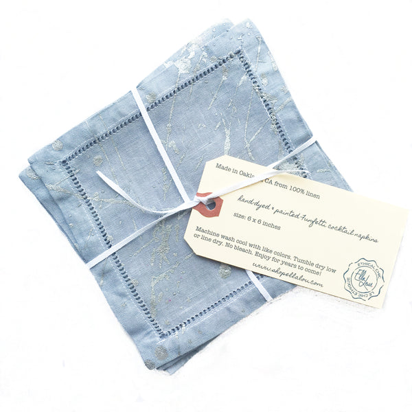 Funfetti Splatter-painted Cocktail Napkins - Grey (set of 4)