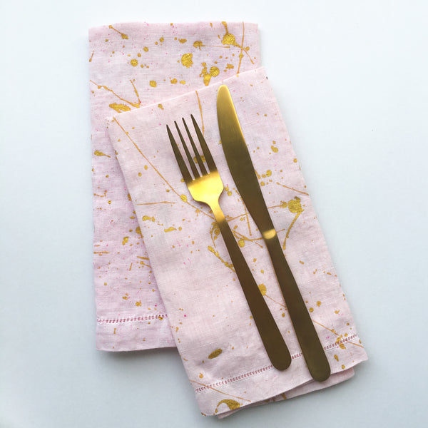 Funfetti Splatter-painted Dinner Napkins - Rosé (set of 2)