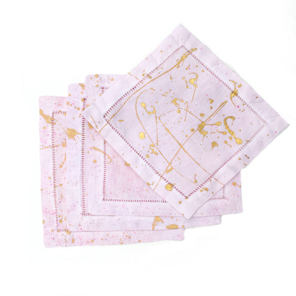 Funfetti Splatter-painted Cocktail Napkins - Rosé (set of 4)