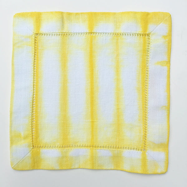 Hand-dyed Striped Linen Cocktail Napkins (Set of 4)