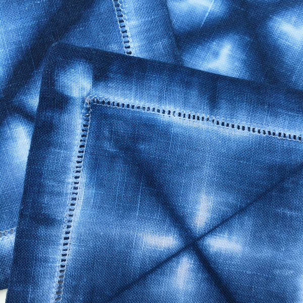 Shibori Linen Cocktail Napkins (Set of 4)