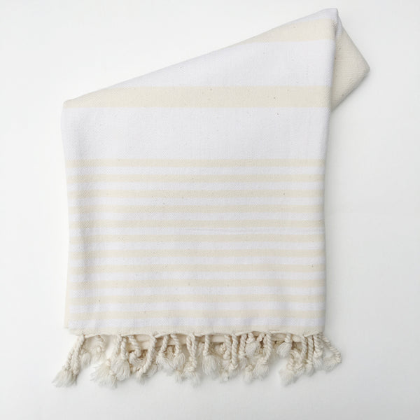 Splendid Organic Turkish Towel - Ecru & White