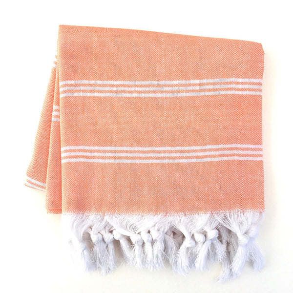 Blissful Organic Turkish Towel - Tangerine