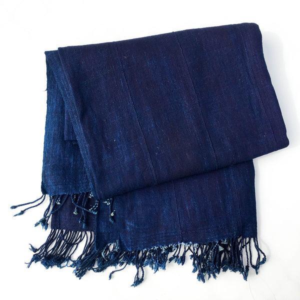 Vintage Indigo Throw Blanket from Mali - Cinq