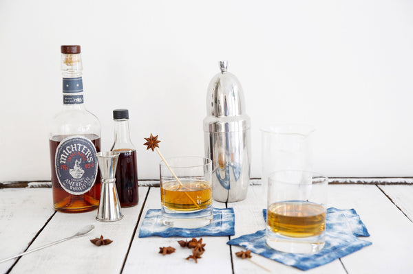 Shibori Linen Cocktail Napkins (Set of 4)