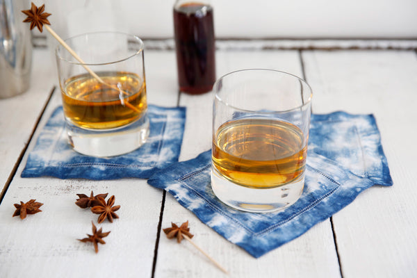 Shibori Linen Cocktail Napkins (Set of 4)