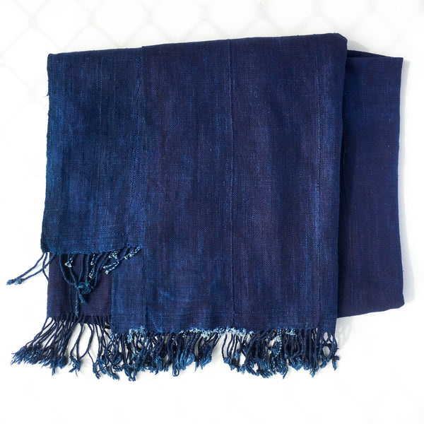 Vintage Indigo Throw Blanket from Mali - Cinq