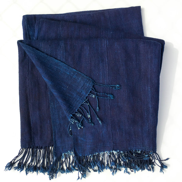 Vintage Indigo Throw Blanket from Mali - Cinq