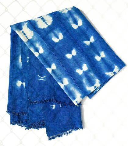 Vintage Indigo Throw Blanket from Mali - Une