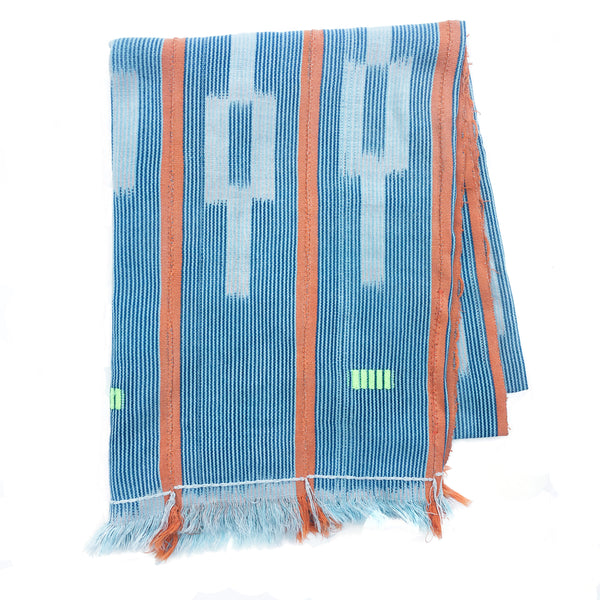 Vintage Indigo Throw Blanket from Mali - Dix