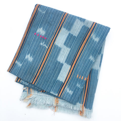 Vintage Indigo Throw Blanket from Mali - Six