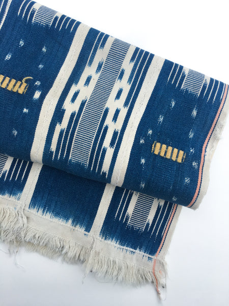 Vintage Indigo Throw Blanket from Mali - Sept