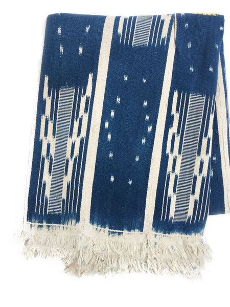 Vintage Indigo Throw Blanket from Mali - Sept