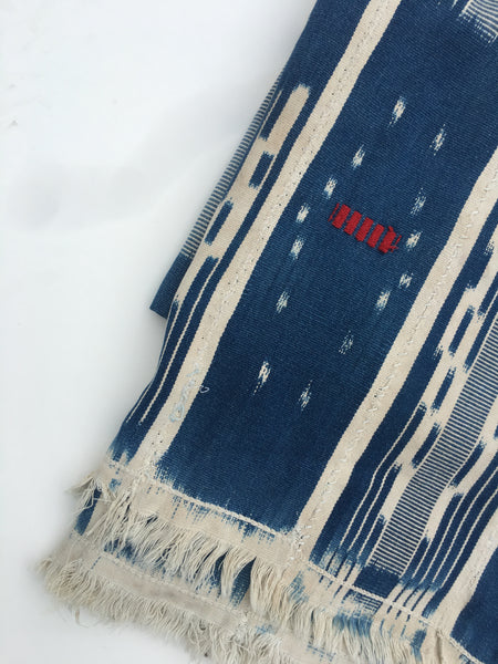 Vintage Indigo Throw Blanket from Mali - Sept
