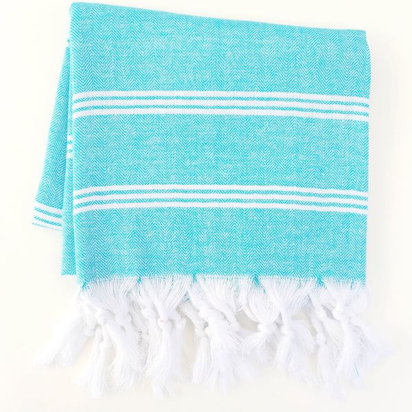 Blissful Organic Turkish Towel - Turquoise