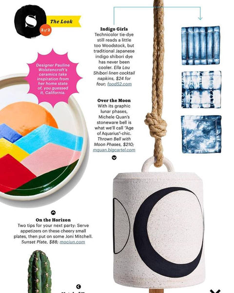 Shibori Linen Geometric Indigo Cocktail Napkins (Set of four)