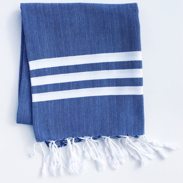 Bandol Organic Cotton Turkish Towel - Blue Marine