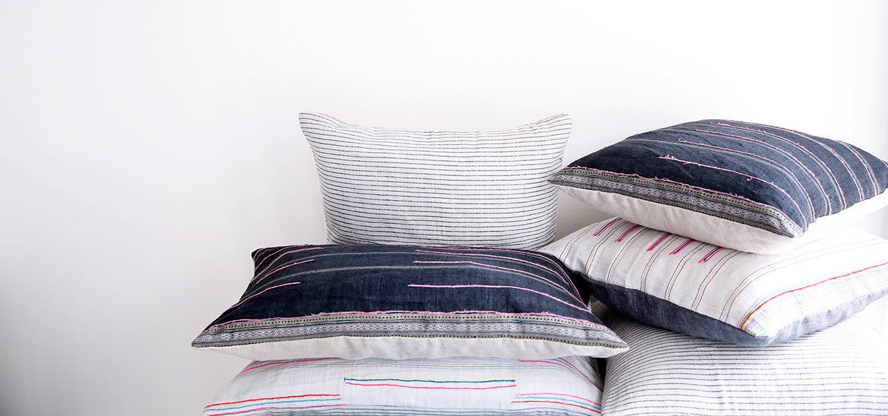 Vintage Hmong Textile Pillow Covers